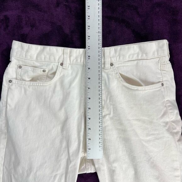 H&M Men’s Regular Fit Cream White Tapered Jeans Size 31x28 - Picture 5 of 8